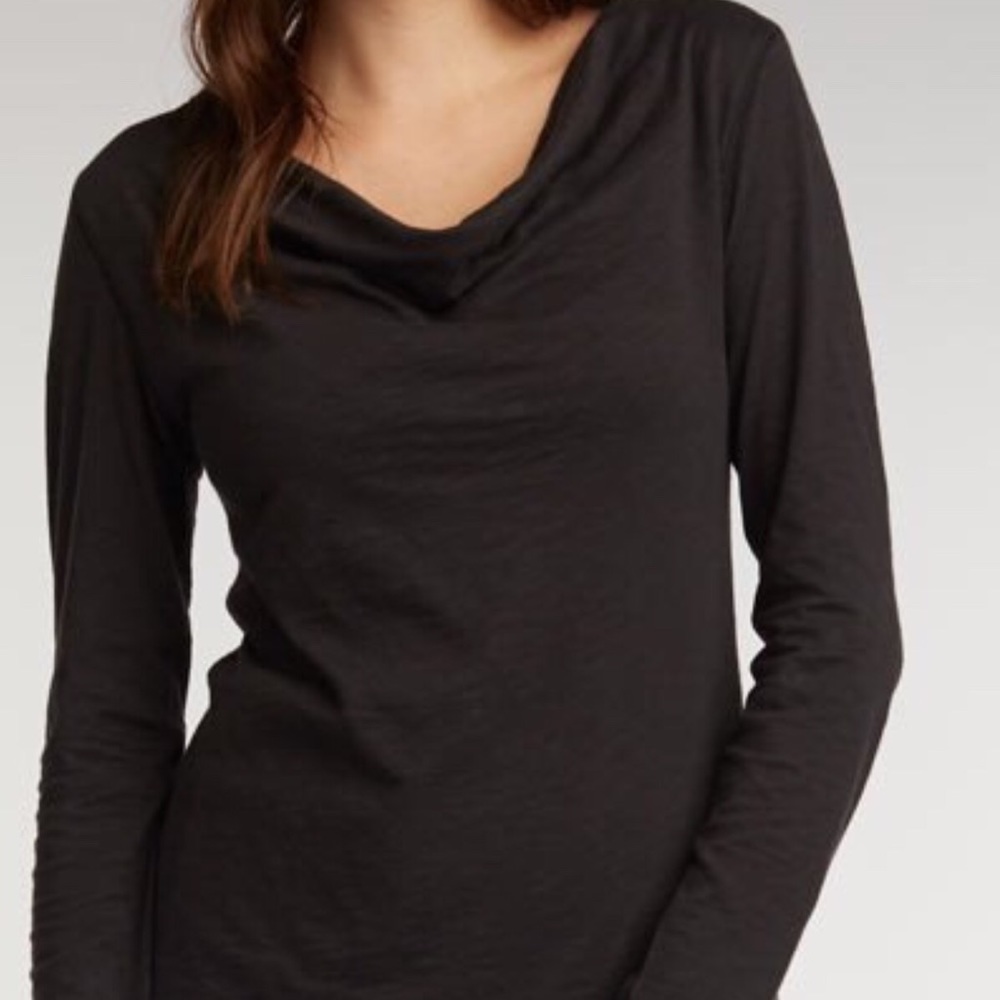 Navy Indigenous drape neck knit top